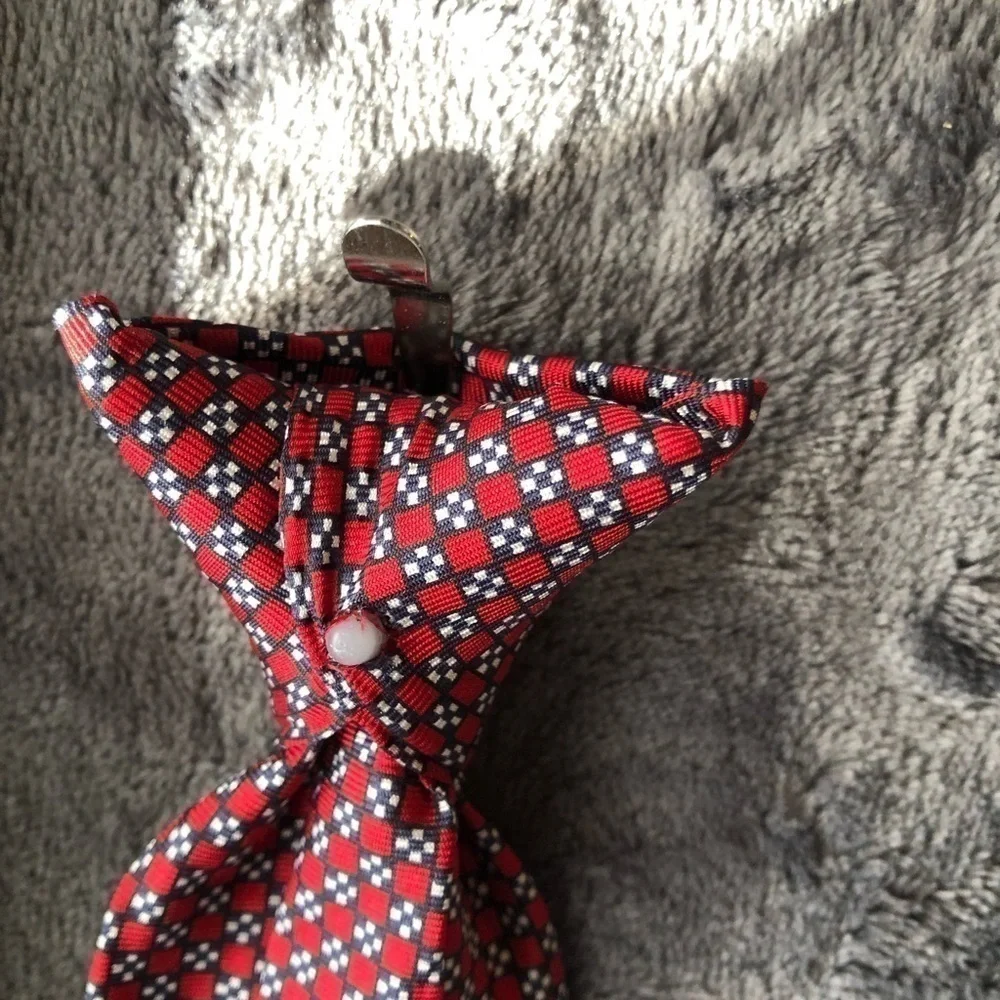 𝅺CHILDREN Silk tie red snap‎ on